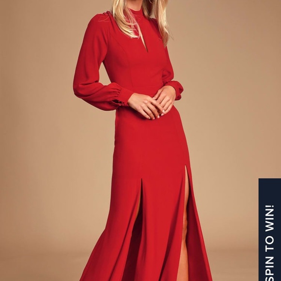 New!! With Tags! Long sleeve red dress!! - Picture 2 of 5